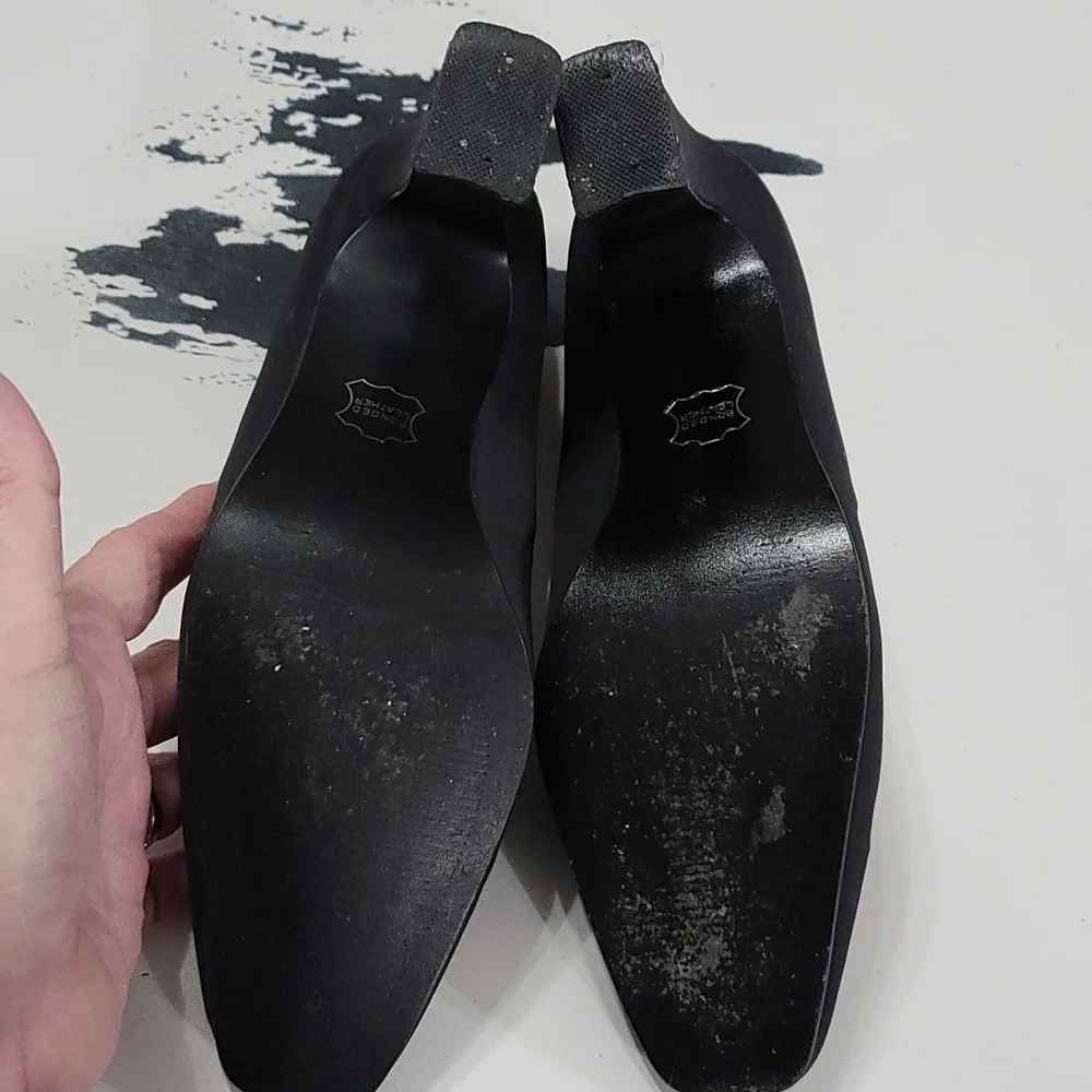 Mootsies Tootsies Heeled‎ Pumps Black Slip-ons Comfort Size 8.5 GUC READ